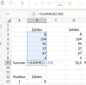 Abb. 1.01 Eingabe Summe