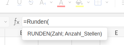 Eingabeform bei Runden
