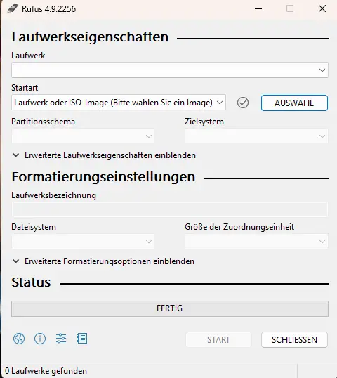 Rufus Software Bild