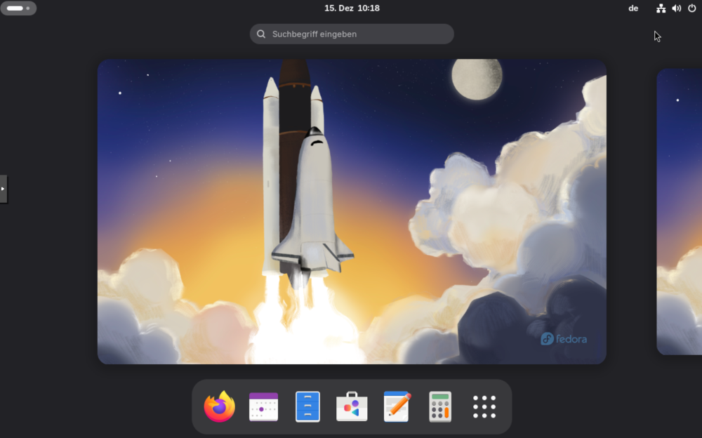 Fedora-Distribution Desktop Ansicht