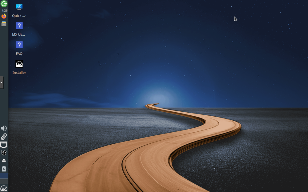 LinuxMX-Distribution Desktop Ansicht